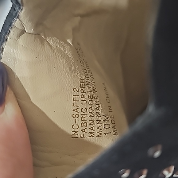 INC Black Suede with Rhinestone Booties Size 10 - Picture 11 of 15